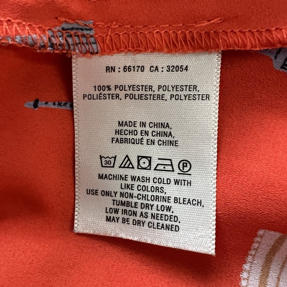 Anthropologie Maeve Aurelie Tank Size 10 Orange Novelty Print Feminine Twee - Picture 8 of 10